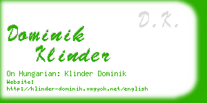 dominik klinder business card